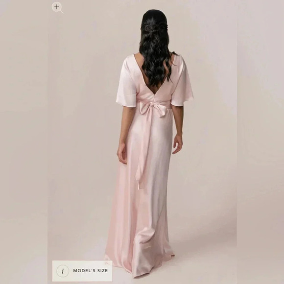 REVERLY Maya Satin Dress in Cabernet Sz 8 - Picture 10 of 13